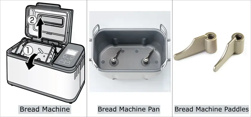 Bread Machine Parts- pan and paddles