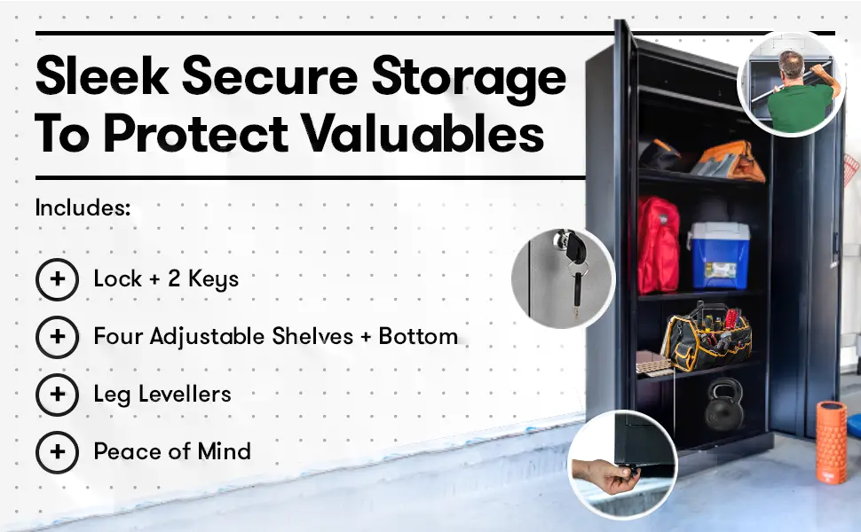 Fedmax Metal Garage Storage Cabinet - 71-inch Tall Large Industrial Locker