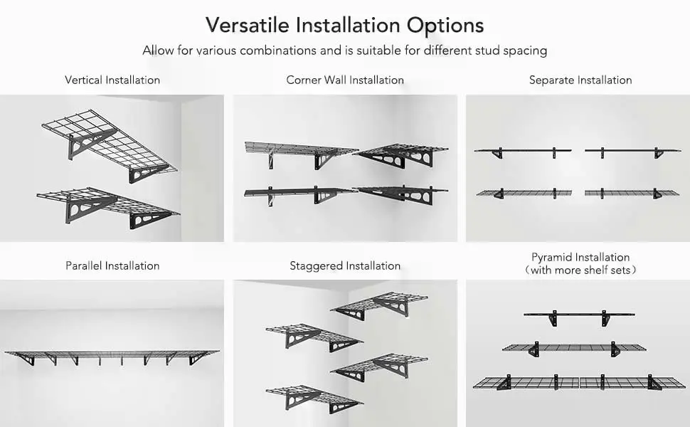 WR Series Wall Shelf Install Options