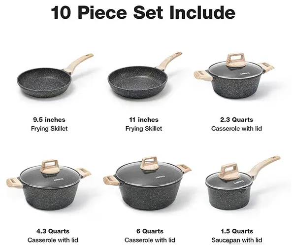 Carote Essential Woody 10 piece set includes