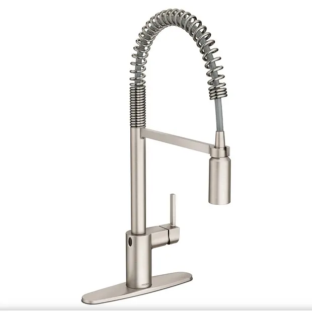 Moen Align Spot Resist Stainless One-Handle High Arc Pulldown Kitchen Faucet 5923EWSRS- best touchless kitchen faucets.