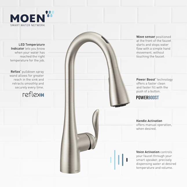 Moen Arbor Features - 7 Best Touchless Kitchen Faucets
