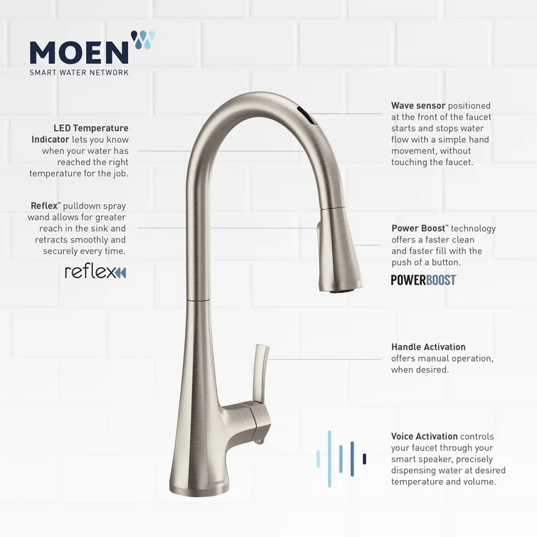 Moen Sinema Features - 7 Best Touchless Kitchen Faucets