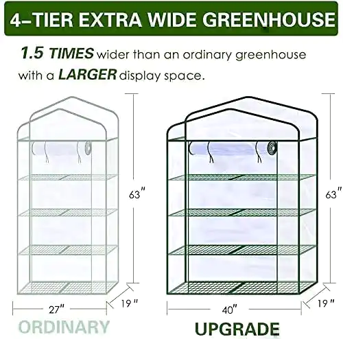 Worth Garden 50_ Extra Wide Mini Greenhouse size
