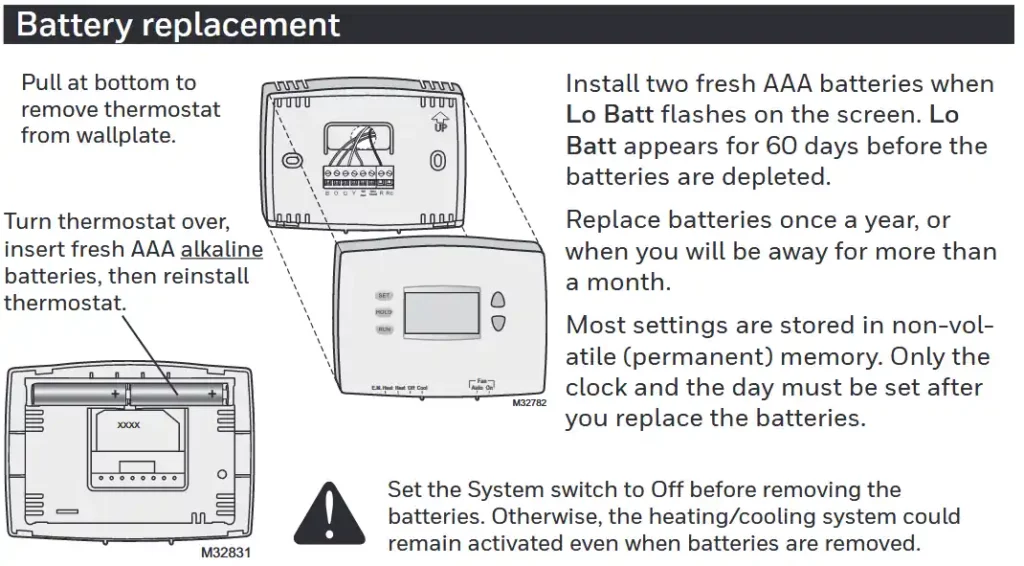 Honeywell Battery Replacement Image