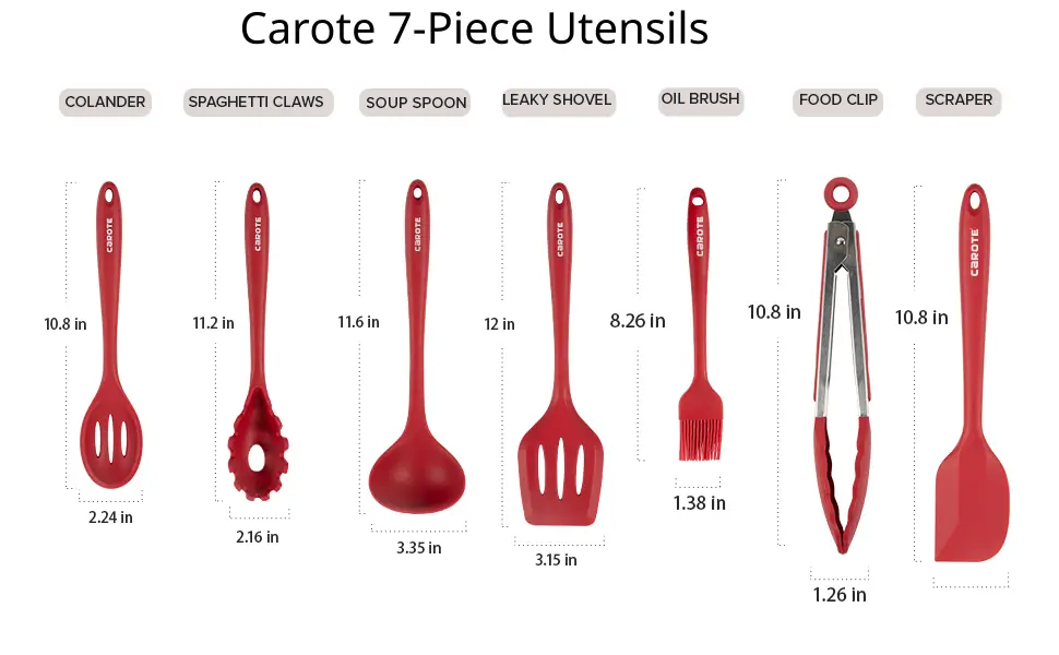 CAROTE Kitchen 7 Piece Utensil Set
