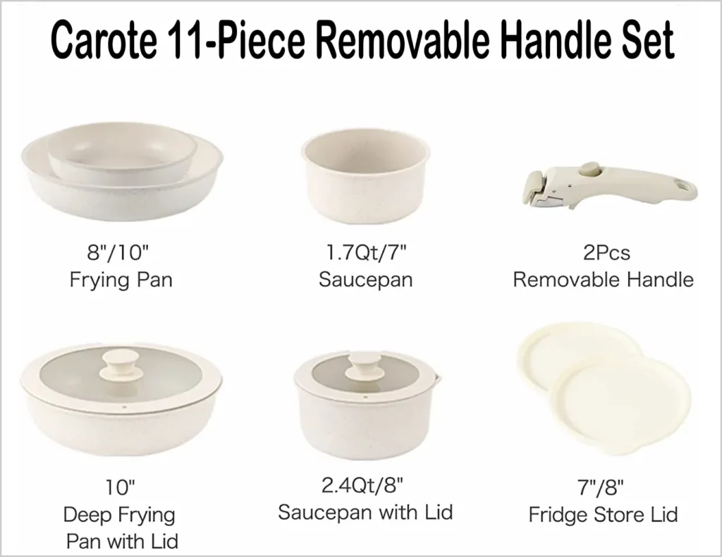 Carote 11 Piece Removable Handle Set