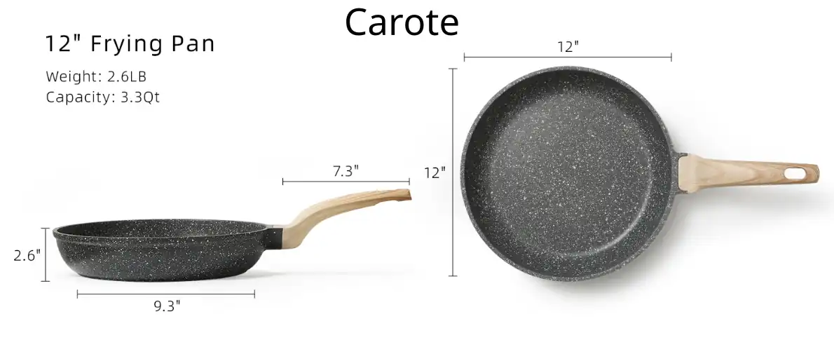 Carote 12 inch frying pan dimensions