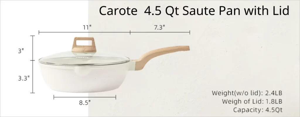 Carote 4.5 Qt Saute Pan Dimensions