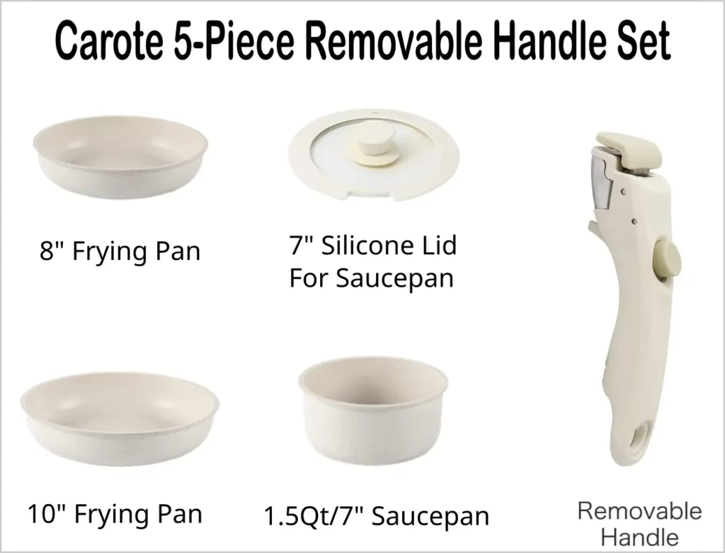 Carote 5 Piece Removable Handle Set
