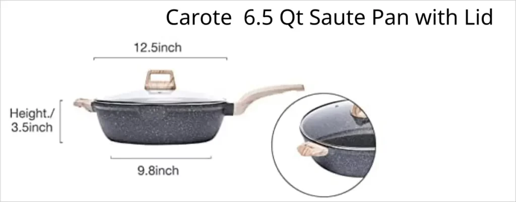 Carote 6.5 Qt Saute Pan Dimensions