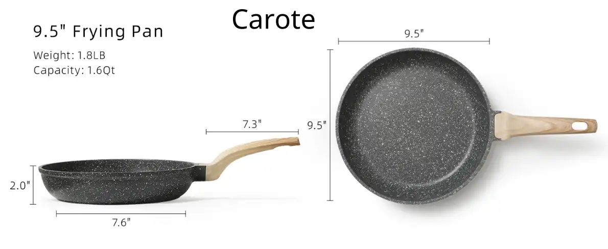 Carote 9.5 inch frying pan dimensions